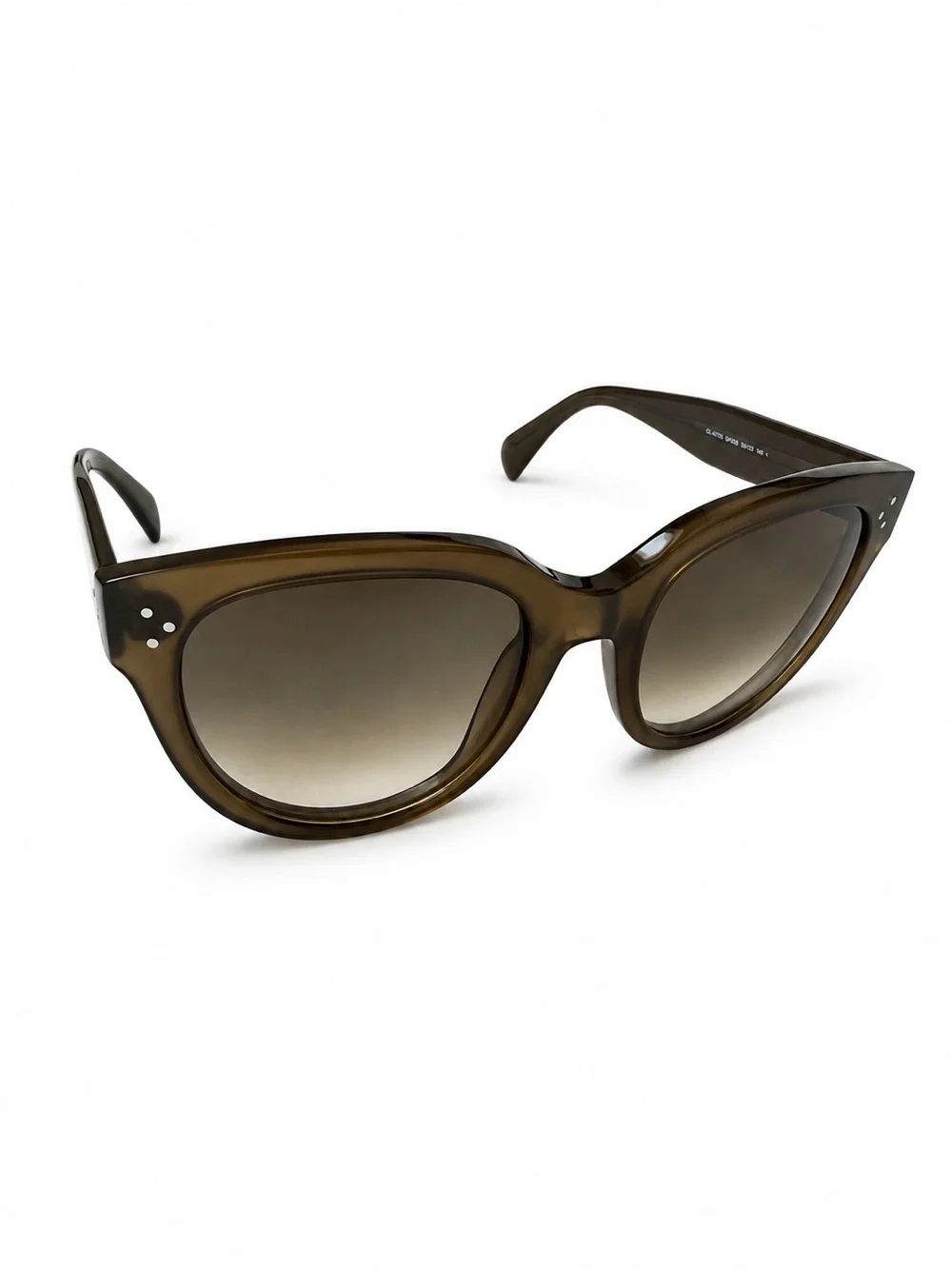 Celine Audrey Brown Cat-Eye Sunglasses with Leather Case